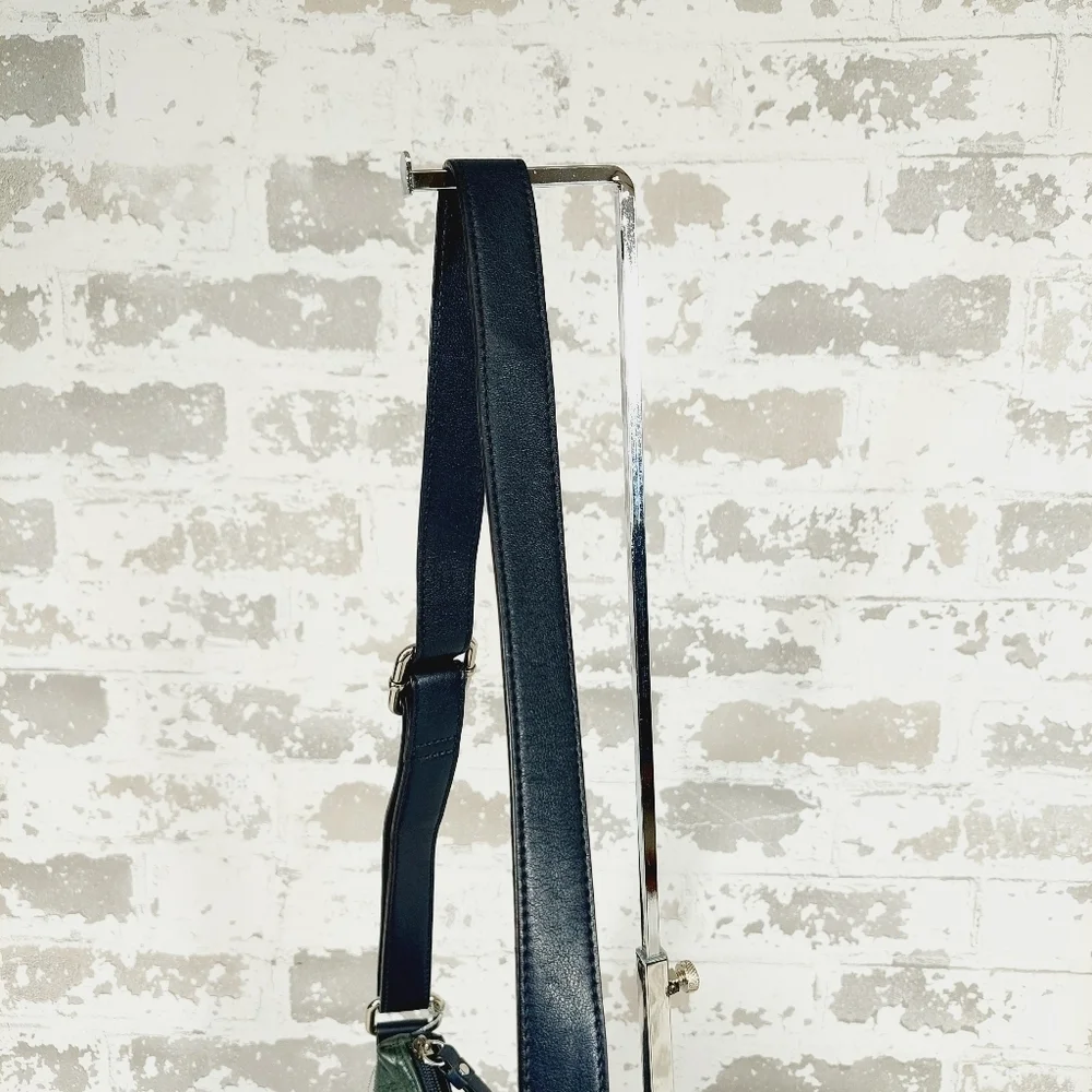 Giani Bernini Green Purse Blue 2Tone Classic Pattern Genuine Leather 0987 - Picture 6 of 14